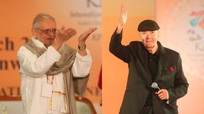 Veterans Gulzar and Prem Chopra recounted many a stories from their journey in the cinema industry, at Kathakar International Storytellers Festival held recently in Delhi. (Photos: Manoj Verma/HT) Veterans Gulzar and Prem Chopra recounted many a stories from their journey in the cinema industry, at Kathakar International Storytellers Festival held recently in Delhi. (Photos: Manoj Verma/HT)