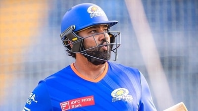 Rohit Sharma bats during a practice session (Mumbai Indians) Rohit Sharma bats during a practice session (Mumbai Indians)
