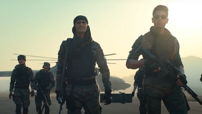 Sidharth Malhotra in a still from Yodha teaser. Sidharth Malhotra in a still from Yodha teaser.