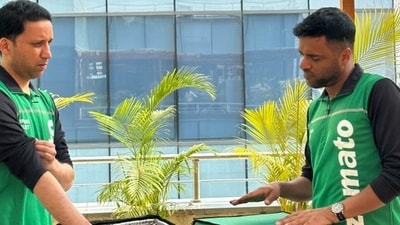 Zomato CEO Deepinder Goyal said he was stepping out to deliver some 'pure veg' orders with the newly launched 'pure veg fleet'. (X/@deepigoyal) Zomato CEO Deepinder Goyal said he was stepping out to deliver some 'pure veg' orders with the newly launched 'pure veg fleet'. (X/@deepigoyal)