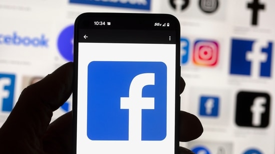 The Facebook logo is seen (AP)