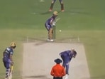 Rinku Singh smacked a cracking six off Mitchell Starc. 