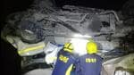 A Bolero Camper jeep carrying two passengers had fallen into a 700 metre deep gorge. (HT photo)