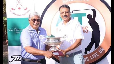 Chandigarh veteran Sandeep Sandhu won the AVT Champions Tour title. (HT)
