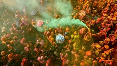 Dhulendi in Maharashtra: Maharashtra celebrates Holi as Dhulendi, where people smear each other with colours and dance to traditional folk music. This lively and colourful ritual symbolizes unity and joy, bringing communities together in festive spirit. (HT Photo/Raj K Raj) Dhulendi in Maharashtra: Maharashtra celebrates Holi as Dhulendi, where people smear each other with colours and dance to traditional folk music. This lively and colourful ritual symbolizes unity and joy, bringing communities together in festive spirit. (HT Photo/Raj K Raj)