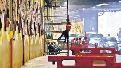 Officials said PWD is targeting to complete the repair work in 12-15 days. (Sanjeev Verma/HT photo) Officials said PWD is targeting to complete the repair work in 12-15 days. (Sanjeev Verma/HT photo)