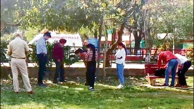 The teenager, who was seen running for shelter after the attack, was rushed to hospital with multiple stab injuries on the arms, back and waist. (HT Photo) The teenager, who was seen running for shelter after the attack, was rushed to hospital with multiple stab injuries on the arms, back and waist. (HT Photo)