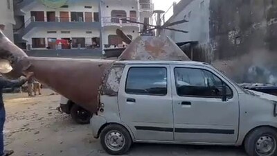 The modified version of the vehicle also sported the tail rotor of a chopper welded to the boot of the car. (ANI) The modified version of the vehicle also sported the tail rotor of a chopper welded to the boot of the car. (ANI)