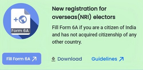 NRIs must fill out Form 6A on the Voters' Service Portal to cast their vote in the 2024 Lok Sabha Elections (Voters' Service Portal) NRIs must fill out Form 6A on the Voters' Service Portal to cast their vote in the 2024 Lok Sabha Elections (Voters' Service Portal)