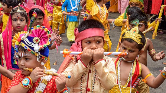 Dola Yatra in Odisha: Odisha observes Holi as Dola Yatra, where idols of Radha and Krishna are taken out in a procession. Devotees sing and dance, celebrating the divine love between Radha and Krishna.&nbsp;(PTI (Representative Photo))