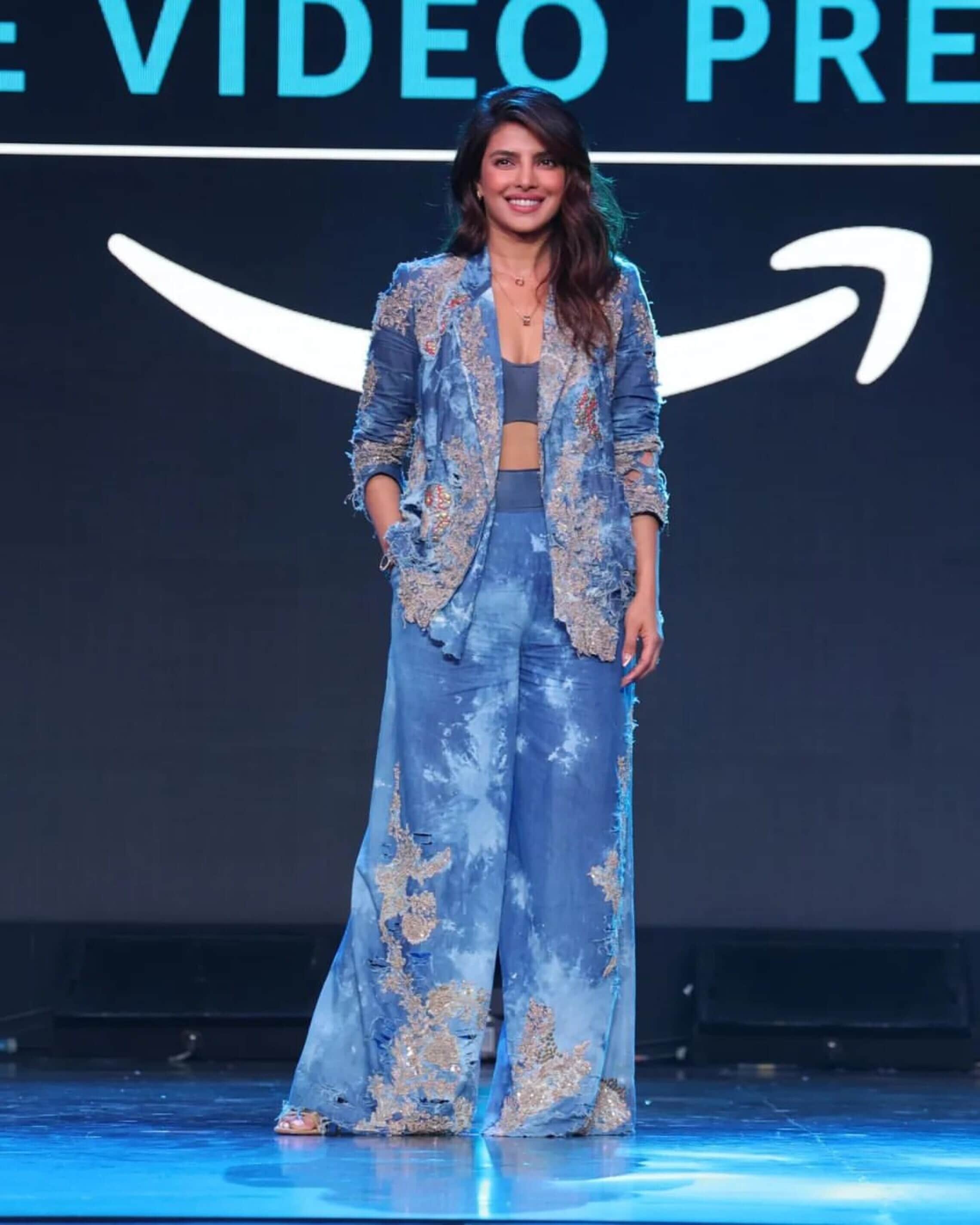 Priyanka Chopra's Anamika Khanna tie-dye denim look for Prime Video event gives edgy twist co-ord dressing: Watch