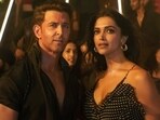 Deepika Padukone with Hrithik Roshan in a still from Fighter directed by Siddharth Anand. Deepika Padukone with Hrithik Roshan in a still from Fighter directed by Siddharth Anand.