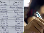 The IIT-JEE aspirant's friend shared his daily routine on X. The IIT-JEE aspirant's friend shared his daily routine on X.