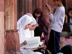 Devotees offer 'Namaz' at Jama Masjid during the holy month of Ramadan, in the old quarters of Delhi.