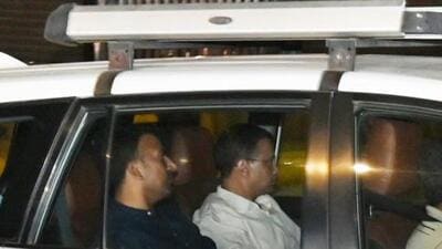 Arvind Kejriwal being taken away by ED following his arrest on Thursday. (Sonu Mehta/HT Photo) Arvind Kejriwal being taken away by ED following his arrest on Thursday. (Sonu Mehta/HT Photo)