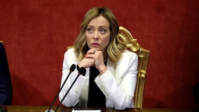 Italy's prime minister Giorgia Meloni's deepfake videos circulated online and were widely shared. (Bloomberg) Italy's prime minister Giorgia Meloni's deepfake videos circulated online and were widely shared. (Bloomberg)