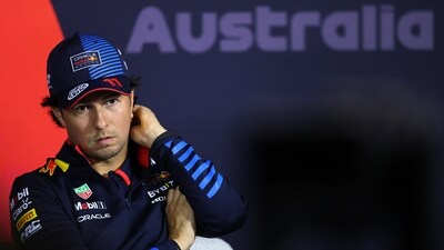 Red Bull's Sergio Perez during the press conference ahead of the Australian Grand Prix (REUTERS)