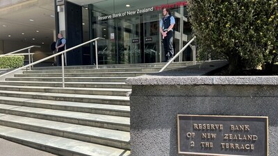 View of an entrance to the Reserve Bank of New Zealand in Wellington, New Zealand. (Reuters)