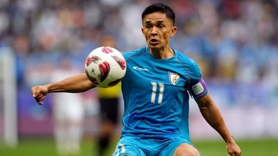 Sunil Chhetri in action for India. (AP) Sunil Chhetri in action for India. (AP)