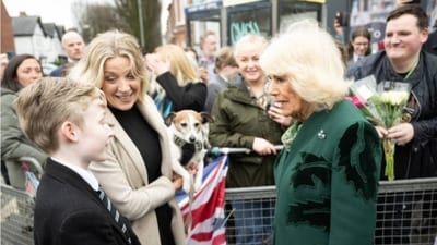 "I have a Louis grandson... quite a handful," said the Queen, who was seen all laughing and smiling while meeting her well-wishers during her visit to the Isle of Man, reported Sky News. (X@poneill17)