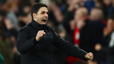 Arsenal manager Mikel Arteta celebrates (Action Images via Reuters)