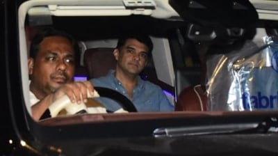 Siddharth Roy Kapur was also clicked attending Karan's party, dressed in a blue shirt. Siddharth Roy Kapur was also clicked attending Karan's party, dressed in a blue shirt.