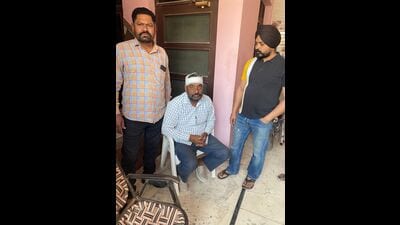 Though the victim, Rajinder Singh, who lives in the colony, dodged the bullet, the accused hit his head with a pistol’s butt, leaving him bleeding profusely. Police recovered a 9mm bullet shell from the spot. (HT Photo) Though the victim, Rajinder Singh, who lives in the colony, dodged the bullet, the accused hit his head with a pistol’s butt, leaving him bleeding profusely. Police recovered a 9mm bullet shell from the spot. (HT Photo)