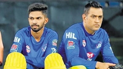 Ruturaj Gaikwad (left) with MS Dhoni (HT PHOTO) Ruturaj Gaikwad (left) with MS Dhoni (HT PHOTO)