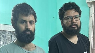 Haris Farooqi and his associate Anurag Singh alias Rehan. (ANI) Haris Farooqi and his associate Anurag Singh alias Rehan. (ANI)