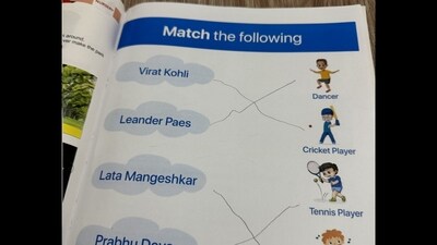 While the kid matched Virat Kohli and Lata Mangeshkar correctly with their professions, she thinks Leander Paes is a 'dancer'. (X/@Puneite_) While the kid matched Virat Kohli and Lata Mangeshkar correctly with their professions, she thinks Leander Paes is a 'dancer'. (X/@Puneite_)