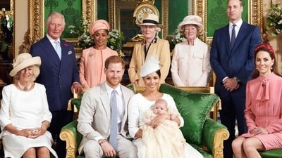 Another royal photo from Prince Archie’s July 2019 christening has been flagged as ‘digitally enhanced’ (AFP) Another royal photo from Prince Archie’s July 2019 christening has been flagged as ‘digitally enhanced’ (AFP)