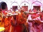Vrindavan's Widow Holi is more than just a festival; it's a profound celebration of inclusion and compassion.(Ajay Aggarwal/HT photo)
