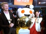 Reddit IPO: Reddit CEO Steve Huffman and New York Stock Exchange (NYSE) president Lynn Martin take part in the bell-ringing ceremony as Reddit begins trading on the New York Stock Exchange (NYSE) in New York. Reddit IPO: Reddit CEO Steve Huffman and New York Stock Exchange (NYSE) president Lynn Martin take part in the bell-ringing ceremony as Reddit begins trading on the New York Stock Exchange (NYSE) in New York.