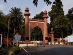 A view of an entrance to the Aligarh Muslim University (AMU) in Aligarh.