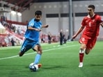 India's Nikhin Pujari in action against Afghanistan