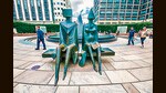 Staring into the distance, together; A sculpture by Lynn Chadwick at Canary Wharf, London. (Shutterstock)