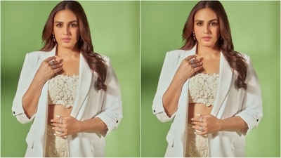 Assisted by celebrity fashion stylist Sanam Ratansi, Huma accessorised her stunning look with a pair of diamond drop statement earrings, multiple silver rings adorning her fingers and a pair of white pumps to complement the look. (Instagram/@iamhumaq) Assisted by celebrity fashion stylist Sanam Ratansi, Huma accessorised her stunning look with a pair of diamond drop statement earrings, multiple silver rings adorning her fingers and a pair of white pumps to complement the look. (Instagram/@iamhumaq)