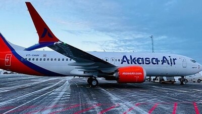 Akasa Air began commercial operations in August 2022. (Akasa Air) Akasa Air began commercial operations in August 2022. (Akasa Air)