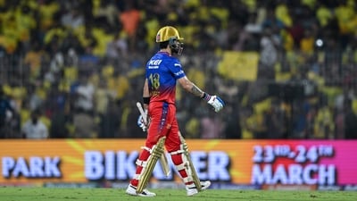 Faf du Plessis won the toss and chose to bat and then got RCB off to a good start. However, that was derailed even before the innings got established in the powerplay. (AFP) Faf du Plessis won the toss and chose to bat and then got RCB off to a good start. However, that was derailed even before the innings got established in the powerplay. (AFP)