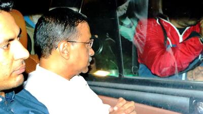 Delhi chief minister Arvind Kejriwal after his arrest. (PTI) Delhi chief minister Arvind Kejriwal after his arrest. (PTI)