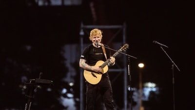 Ed Sheeran at Mahalaxmi Racecourse, Mumbai. Ed Sheeran at Mahalaxmi Racecourse, Mumbai.
