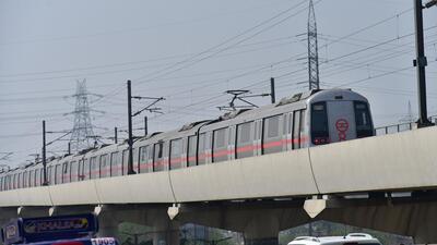 Ghaziabad , India - March 21 2024: A view of Delhi Metro in Hindon Area, The DMRC has written to GDA for paying up ₹302 for operational losses they suffered during the Covid lockdown in Ghaziabad , India on Thursday, March 21 2024. (Photo by Sakib Ali /Hindustan Times) Ghaziabad , India - March 21 2024: A view of Delhi Metro in Hindon Area, The DMRC has written to GDA for paying up ₹302 for operational losses they suffered during the Covid lockdown in Ghaziabad , India on Thursday, March 21 2024. (Photo by Sakib Ali /Hindustan Times)