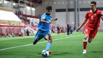 India's Nikhin Pujari in action against Afghanistan (AIFF) India's Nikhin Pujari in action against Afghanistan (AIFF)