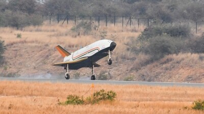 The Indian Space Research Organisation (ISRO) on Friday successfully carried out the landing mission of its Reusable Launch Vehicle (RLV) named 'Pushpak' from the Aeronautical Test Range (ATR) in Karnataka’s Challakere. The Indian Space Research Organisation (ISRO) on Friday successfully carried out the landing mission of its Reusable Launch Vehicle (RLV) named 'Pushpak' from the Aeronautical Test Range (ATR) in Karnataka’s Challakere.
