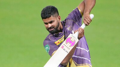 Kolkata Knight Riders player Shreyas Iyer during a training session ahead of the Indian Premier League (IPL) 2024 cricket tournament, at Eden Gardens in Kolkata, Tuesday, March 19 (PTI) Kolkata Knight Riders player Shreyas Iyer during a training session ahead of the Indian Premier League (IPL) 2024 cricket tournament, at Eden Gardens in Kolkata, Tuesday, March 19 (PTI)