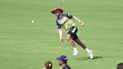 Punjab Kings captain Shikhar Dhawan during the practice session at Maharaja Yadavindra Singh Stadium in Mullanpur. (Ravi Kumar/HT) Punjab Kings captain Shikhar Dhawan during the practice session at Maharaja Yadavindra Singh Stadium in Mullanpur. (Ravi Kumar/HT)