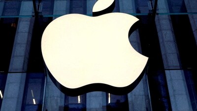 The Apple logo is seen hanging at the entrance to the Apple store on 5th Avenue in Manhattan, New York, US. The US lawsuit accuses Apple of blocking rivals while the company could face probes in Europe as well. (Reuters)