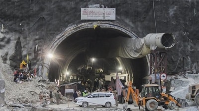 The collapsed Silkyara tunnel. (PTI/File) The collapsed Silkyara tunnel. (PTI/File)