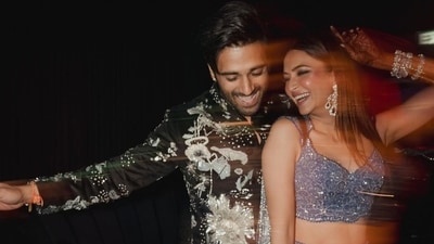 Kriti Kharbanda and Pulkit Samrat at their sangeet.