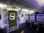 FILE - A door plug area of an Alaska Airlines Boeing 737 Max 9, with paneling removed, is shown prior to inspection at Seattle-Tacoma International Airport, Jan. 10, 2024, in SeaTac, Wash. Air safety in general and concerns about Boeing-made planes in particular have been on the minds of many since January, when a panel covering an emergency door hole blew off an Alaska Airlines plane flying 16,000 feet above Oregon. (AP Photo/Lindsey Wasson, File) FILE - A door plug area of an Alaska Airlines Boeing 737 Max 9, with paneling removed, is shown prior to inspection at Seattle-Tacoma International Airport, Jan. 10, 2024, in SeaTac, Wash. Air safety in general and concerns about Boeing-made planes in particular have been on the minds of many since January, when a panel covering an emergency door hole blew off an Alaska Airlines plane flying 16,000 feet above Oregon. (AP Photo/Lindsey Wasson, File)